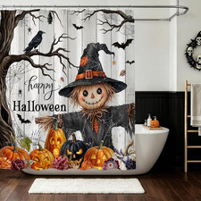 Halloween Shower Curtain Horrible Spooky Ghost Scarecrow Shower Curtain picture