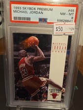 1993 Skybox Premium #45 Michael Jordan PSA 9 Bulls, NBA Basketball picture