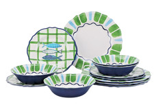 Beautiful 12-Piece Melamine Dinner Set, by Drew Barrymore Sardines  New picture