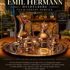 Rare Emil Hermann “Heidelberg” Hand‑Wrought Sterling Silver Tea & Coffee Service picture