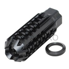 Black Anodized Aluminum 1/2x28 TPI Skeleton Muzzle Brake For 9MM picture