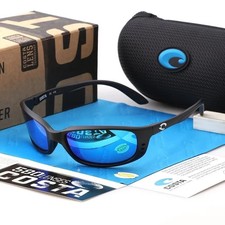 Costa Del Mar Brine Black Frame & Blue Mirror Polarized Sunglasses 580 picture