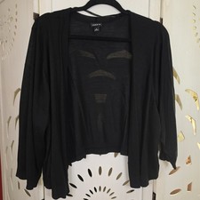 Torrid Women's Crop Top Long Sleeve Open Cardigan Black Size 4 picture