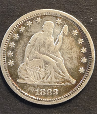 1883 Liberty Seated Quarter -- good-looking coin -- minor damage picture