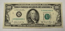 1981 A $100 Hundred Dollar Bill Federal Reserve Note  Boston MA Vintage Old  N/M picture