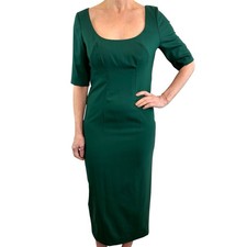 Carl Kapp Size 10 AU 6 US Forest Green Wool Midi Pencil Dress Aus Designer picture