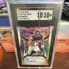 Leaf 2023 Metal Football Puka Nacua Tie-Dye Wave Auto RC #BA-PN1 /4 picture