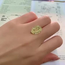 3.70 CT Natural Yellow Diamond 9x11 mm 1 Pcs Oval Cut VVS1 D Grade Certified. picture