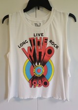 The Who 1980 World Tour Sz M White TShirt Women 2024 Hippy Rock picture