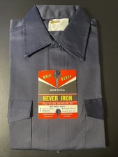 vintage 60s 70s Key Imperial NOS NWT Deadstock Navy SS Work Shirt Twill SZ S picture