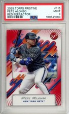 2025 Topps Pristine Pete Alonso 115 Red Refractor 2/5 PSA 9 New York Mets Mint picture