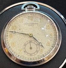 Vintage Swiss Chronometre IAXA Haute Precision Pocket Watch Art Deco c. 1930 picture