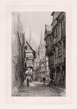 1800s MAXIME LALANNE Historic Antique Print 
