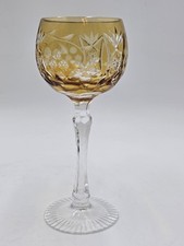 1 VINTAGE GRAPE AMBER GOLD CASED CUT CLEAR CRYSTAL 7 3/4