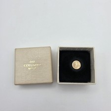 Vintage Columbia Mint Mini Miniature 14K Gold 1908 St Gaudens Coin w/ Box picture