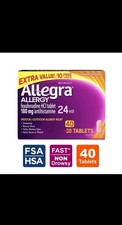 2 Pack Allegra Allergy Relief 180mg 40 Tablets 80 Total Fexofenadine picture