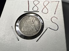 1887 S 10c Seated Liberty Silver Dime Coin XF EF Extra Fine Circ picture