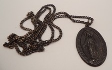 Vintage Hayward Sterling Silver Miraculous Medal Endless Necklace 24