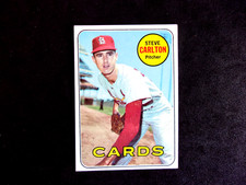 1969 TOPPS #255 STEVE CARLTON..NO CREASES..UPPER RIGHT CORNER TIP DING..HOFAMER picture