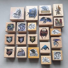 Disney Gargoyles Cartoon 90's Rubber Stampede Vintage 21 Rubber Stamps Lot RARE picture
