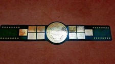 Big Green Wrestling Championship Replica Belt 4MM Brass Gold Plated Real Leather picture