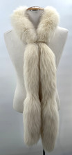 Vintage Arctic Fox Genuine Fur Long Scarf Wrap Stole Boa Made in Canada Native picture
