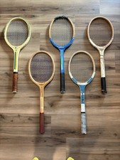5 VINTAGE WOOD WOODEN TENNIS RACKET RACQUET OLD LOT WILSON TONY TRABERT 4 MORE picture