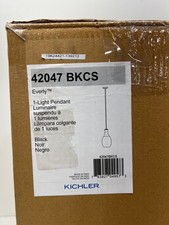 Kichler Everly 17.75 in. 1-Light Black Pendant Clear Seeded Glass picture
