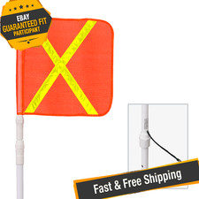 SafetyWhips 13' Powered Heavy Duty Telescoping Whip with Orange Flag (Yellow X) picture