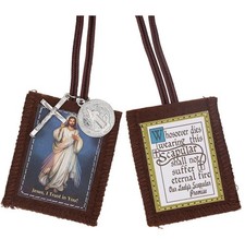 Divine Mercy Brown Scapular, New #AB-445-R2 picture