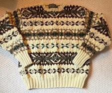 Vintage Polo Country Ralph Lauren Fair Isle Wool Crewneck Pullover Sweater Sz L picture