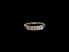 14K White Gold Five Stone Diamond Band Size: 6 picture