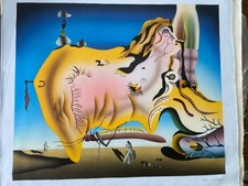 1990’s ORIGINAL GICLEE ON CANVAS ART PAINTING DALI GREAT MASTURBATOR SIGNED picture