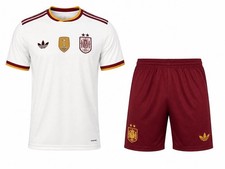 Spain Style Soccer Jersey Shorts Set White Red Football Kit Sports Uniform picture