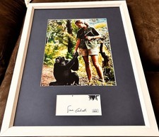 Jane Goodall cut signed autograph custom framed w/ vintage 8x10 chimps photo JSA picture