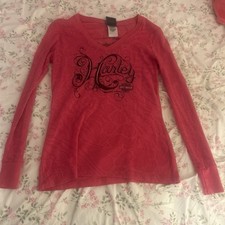 Harley Davidson Pink Women’s Long Sleeve (Size Large) picture