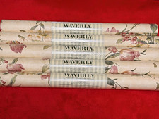 Vintage Waverly Floral Wallpaper Rolls - Lot of 5 - Pink Tulips & Yellow Dogwood picture