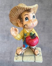 Vtg Cantinflas Figurine Mario Moreno Chalkware Mexico 1950s Apple Straw Hat 4 “  picture