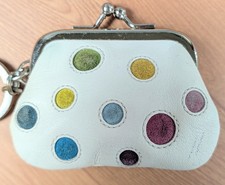 Rare Vintage Coach Special Edition Multi Polka Dot Kisslock Coin Purse Bag Charm picture