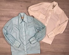 Vintage Tru-West Rockmount Ranch Wear Western Blouse Pearl Snaps Lot of 2 picture