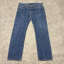 Vtg True Religion Brand Jeans 38 Mens Blue 100% Cotton Button Fly Made in USA picture