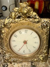 Vintage Globe Electric Alarm Clock 24k Gold Plated Keeps Time Hollywood Regency picture