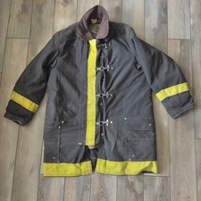 Vintage Lion Janesville Large Black Firefighter Turnout Bunker Gear Jacket Coat picture
