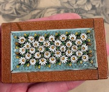 Antique Micro Mosaic Floral Italian Paperweight aventurine Grand Tour 19th C. picture