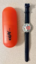 ⁠VTG NOS Time for eBay Promo Watch Unused Apple Character Red Capsule Case⁠ picture