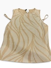 Vintage Fashion Bug 90s Y2K Gold Top Strappy Dots Size Large picture