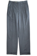 Brooks Brothers Mens Med Grey Madison Fit Pleated Wool Pants 31W x 30L BB-5051 picture