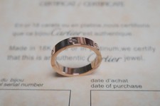 NEW&LOVE&Ring 18k*Yellow Gold 3.6mm Diamond Wedding BandCarterSize US 7 picture