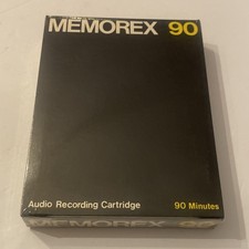 Blank 8-Track Cartridge Tape MEMOREX 90 minutes New Old Stock NOS Factory Sealed picture