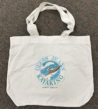 1987 Guess Jeans Tote Bag Georges Marciano KayakingGraphic White Cotton HongKong picture
